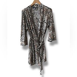 Studio Donatella Leopard Print Robe Sz L/XL NWOT